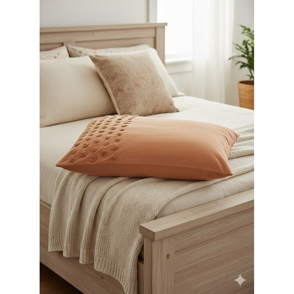 Urban Outfitters Tufted Dot Cotton‎ Pillow Sham Rust Orange Boho Standard Case
